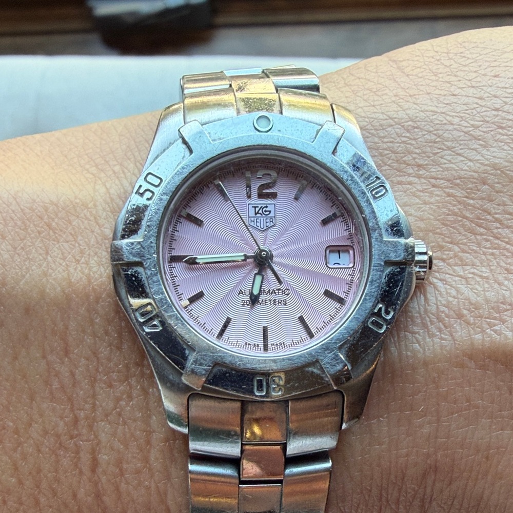 TAG Heuer Women’s Aquaracer WN2310 Automatic Watch Stainless Steel Pink Dial